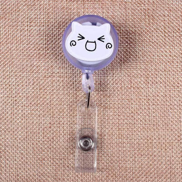 Kitty Clip Cat Badge Reel Apparel & Accessories KittyNook White Squinting Cat